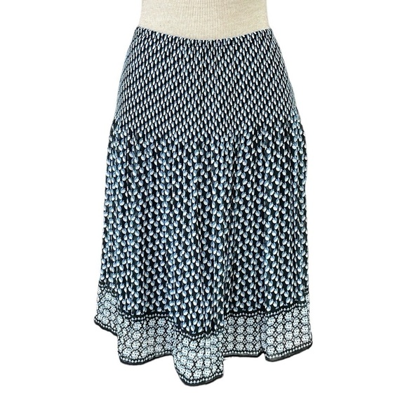 Max Studio Skirt Women's S Small Blue Printed A-Line Knee Length - Picture 1 of 15